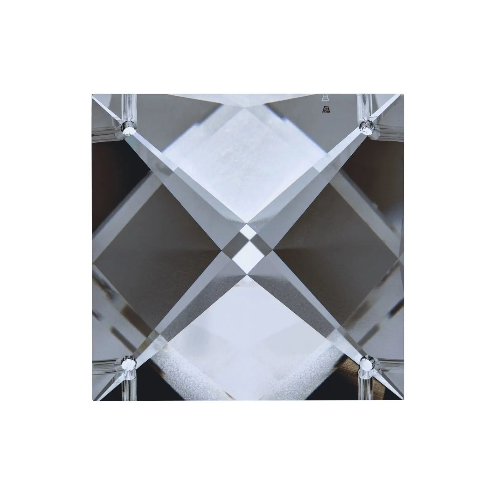 Kristal za luster – kvadratni kamen STRASS® Swarovski® Crystal, 22 mm, 4 rupe, transparentni