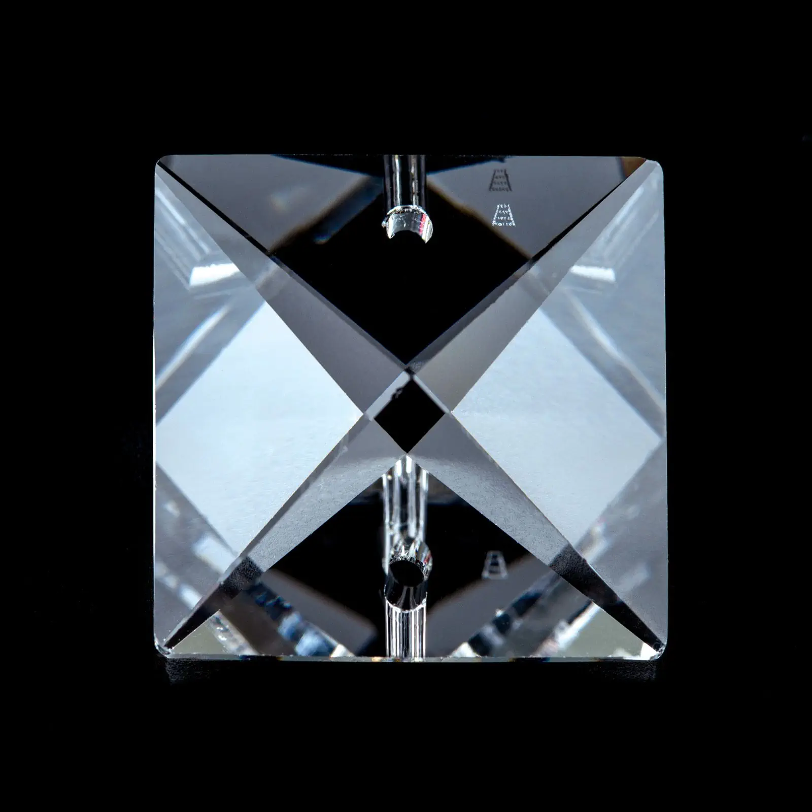 Kristal za luster – kvadratni kamen STRASS® Swarovski® Crystal, 22 mm, 2 rupe, transparentni - 2