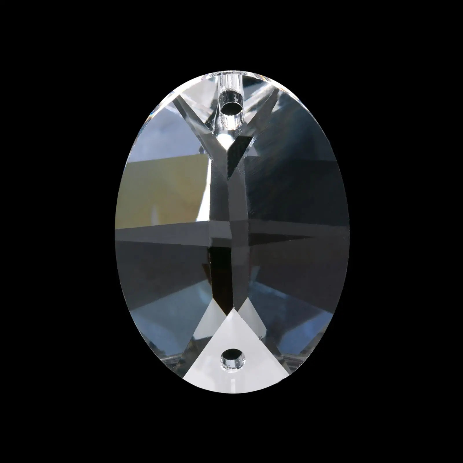 Kristal za luster – ovalni kristal STRASS® Swarovski® Crystal, 2 rupe, 18 mm, transparentni - 2
