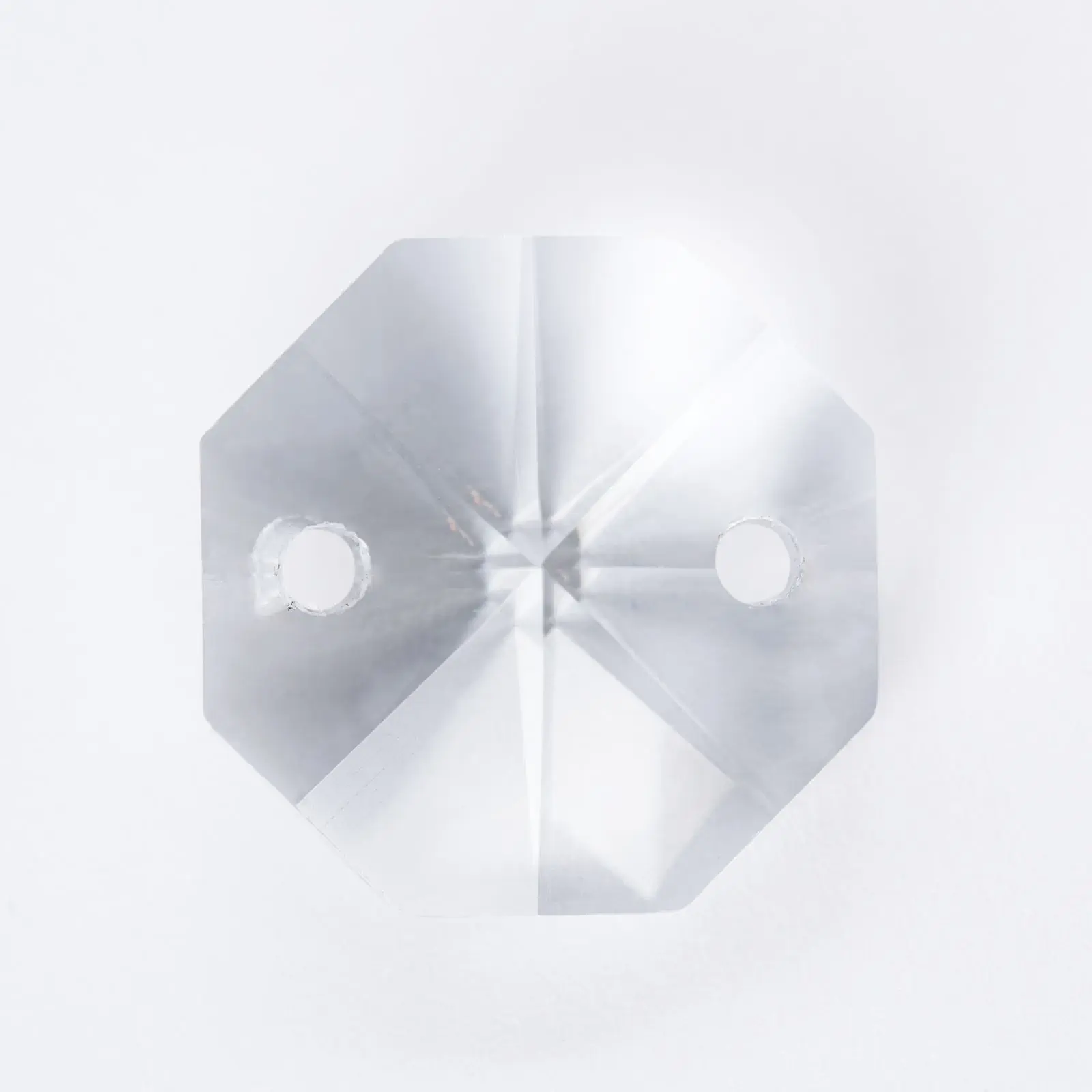 Kristal za luster – oktagon 2391, K9 kristalno staklo, 2 rupe, 14 mm, transparentni