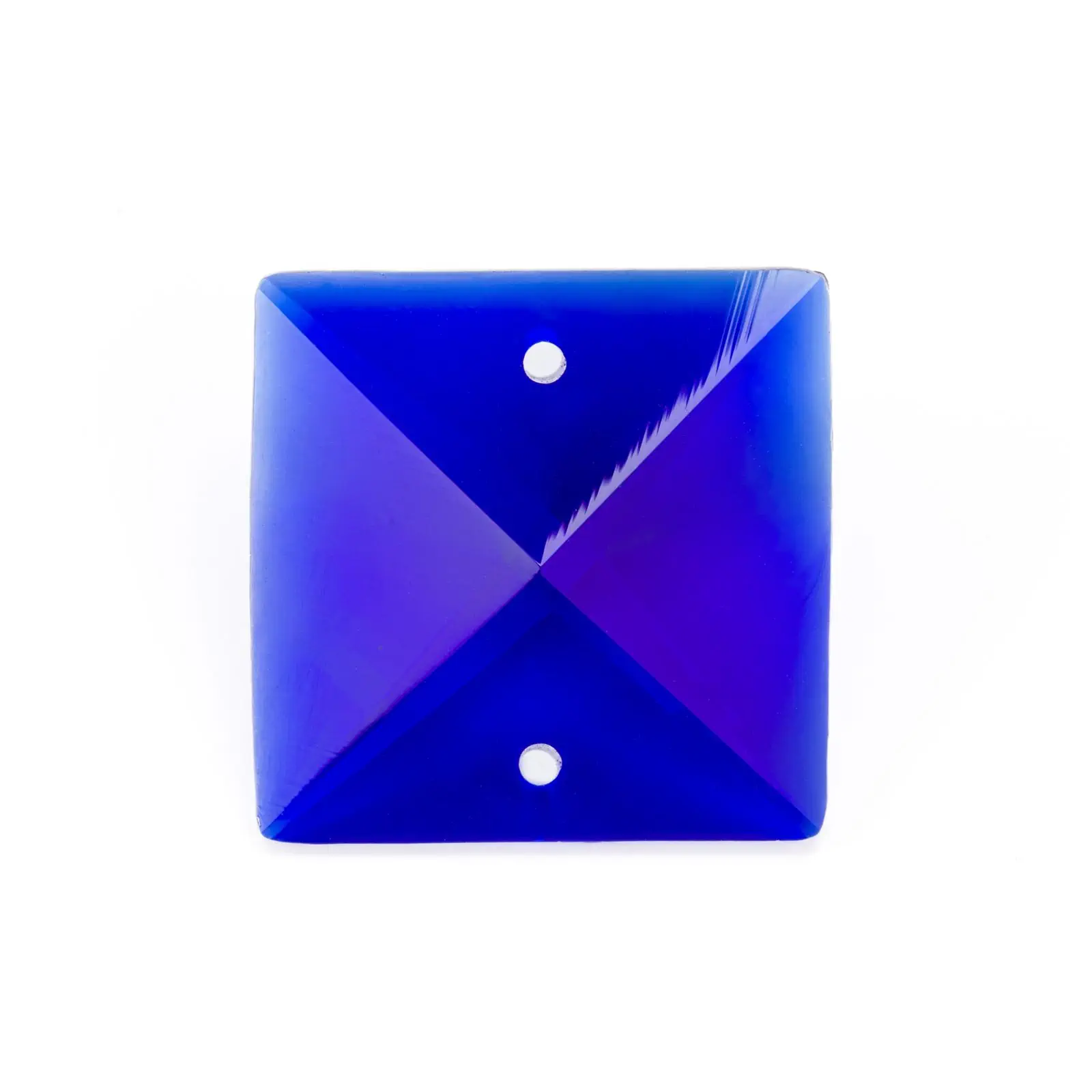 Kristal za luster – kvadratni kamen SCHÖLER CRYSTAL®, 2 rupe, 22 mm, plavi - 1