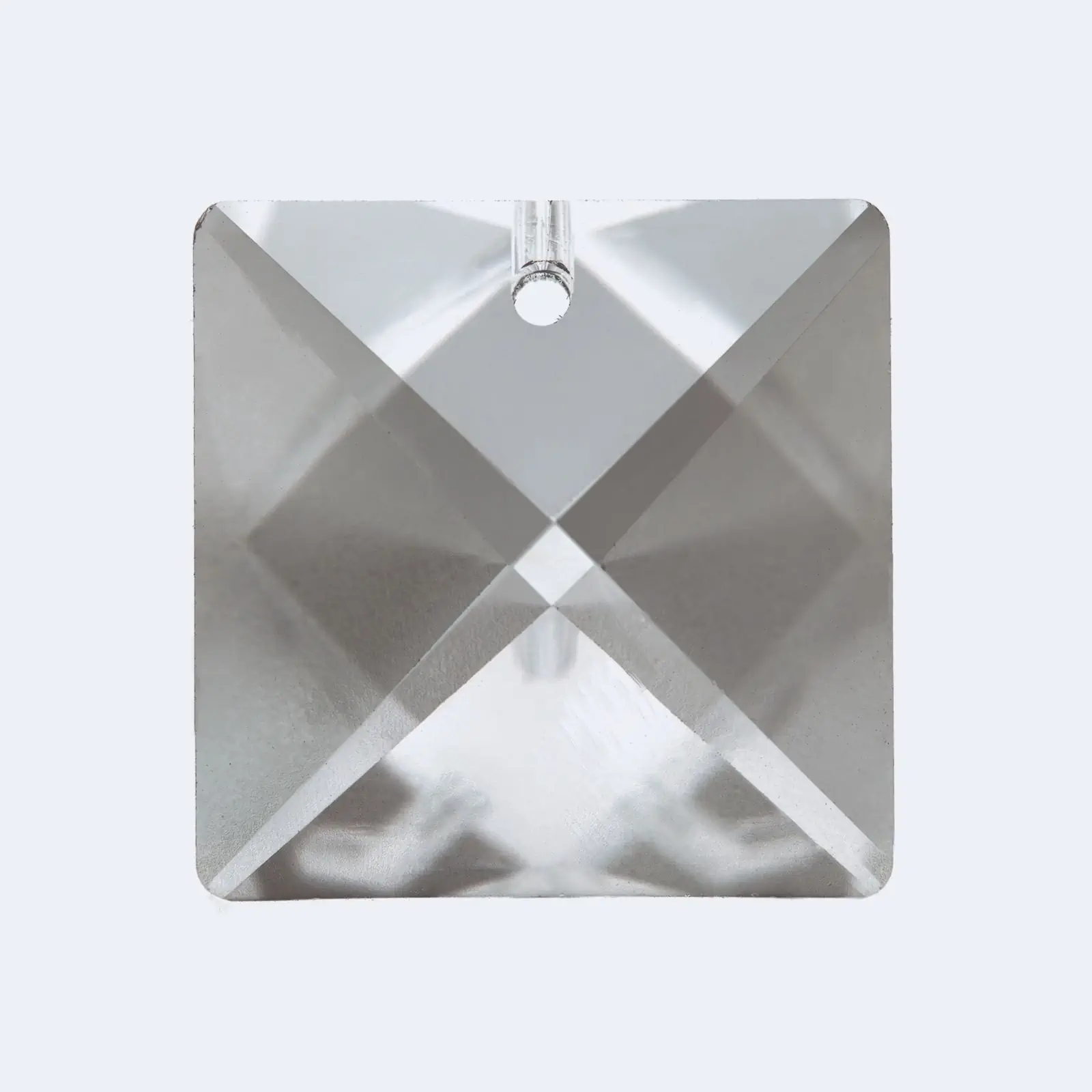 Kristal za luster – kvadratni kamen SCHÖLER CRYSTAL®, 1 rupa, 22 mm, transparentni