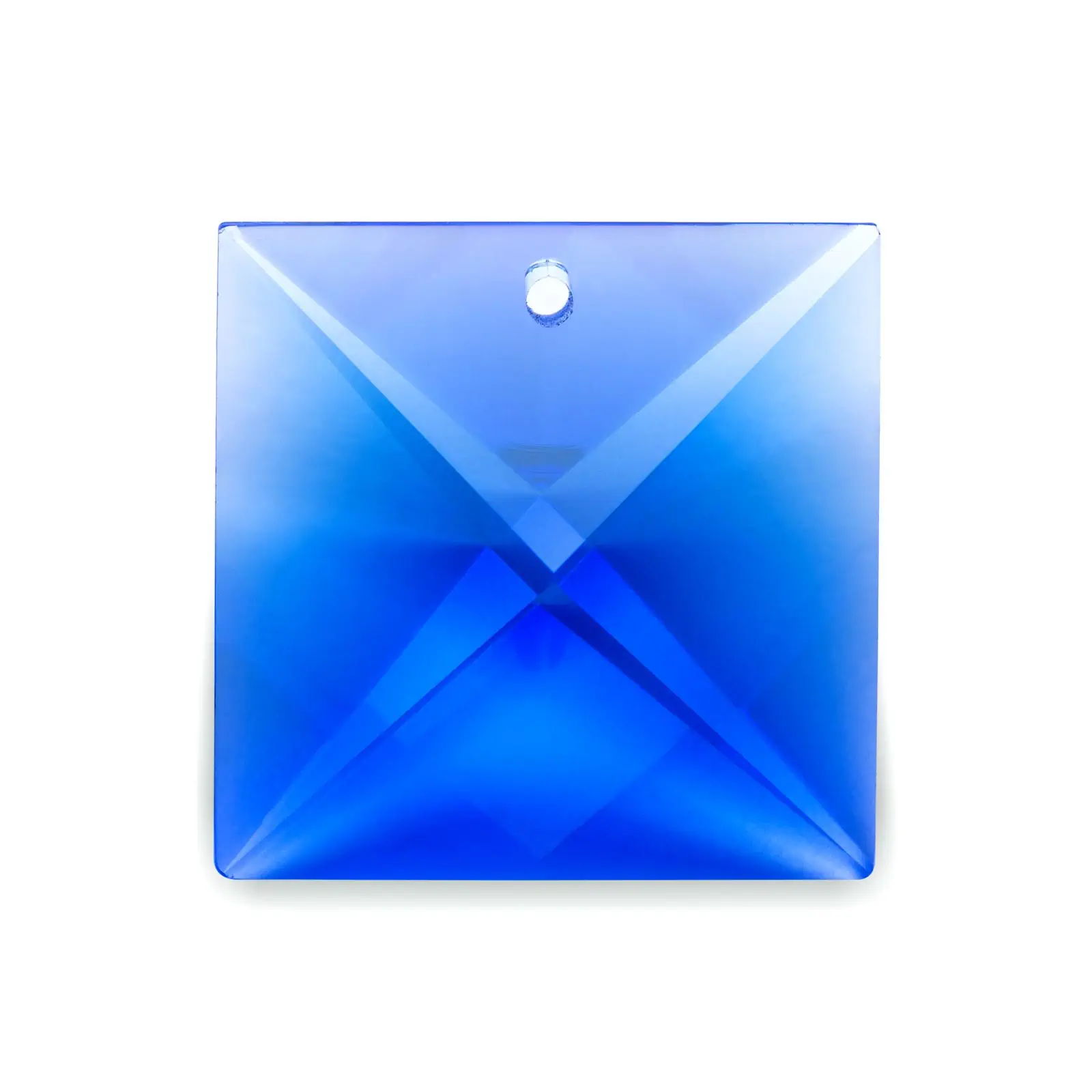 Kristal za luster – kvadratni kamen SCHÖLER CRYSTAL®, 1 rupa, 22 mm, plavi - 1