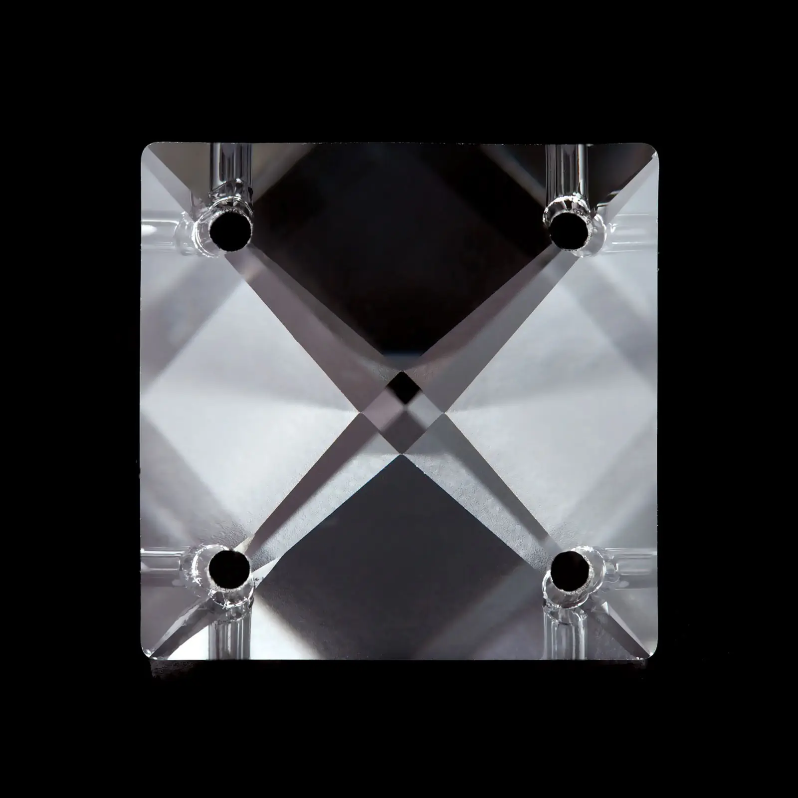 Kristal za luster – kvadratni kamen Swarovski® Crystal, 20 mm, 4 rupe, transparentni - 2