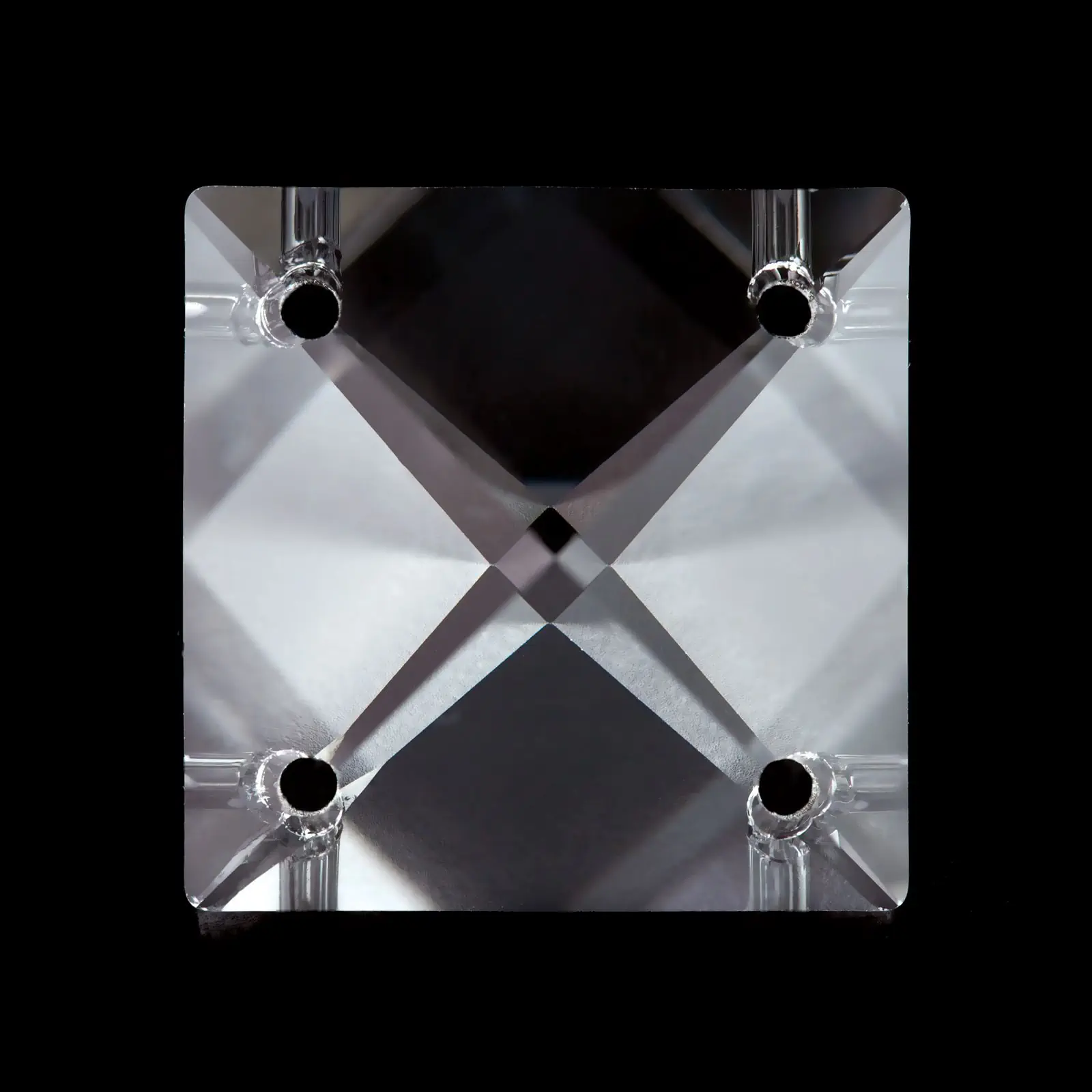 Kristal za luster – kvadratni kamen Swarovski® Crystal, 22 mm, 4 rupe, transparentni - 2