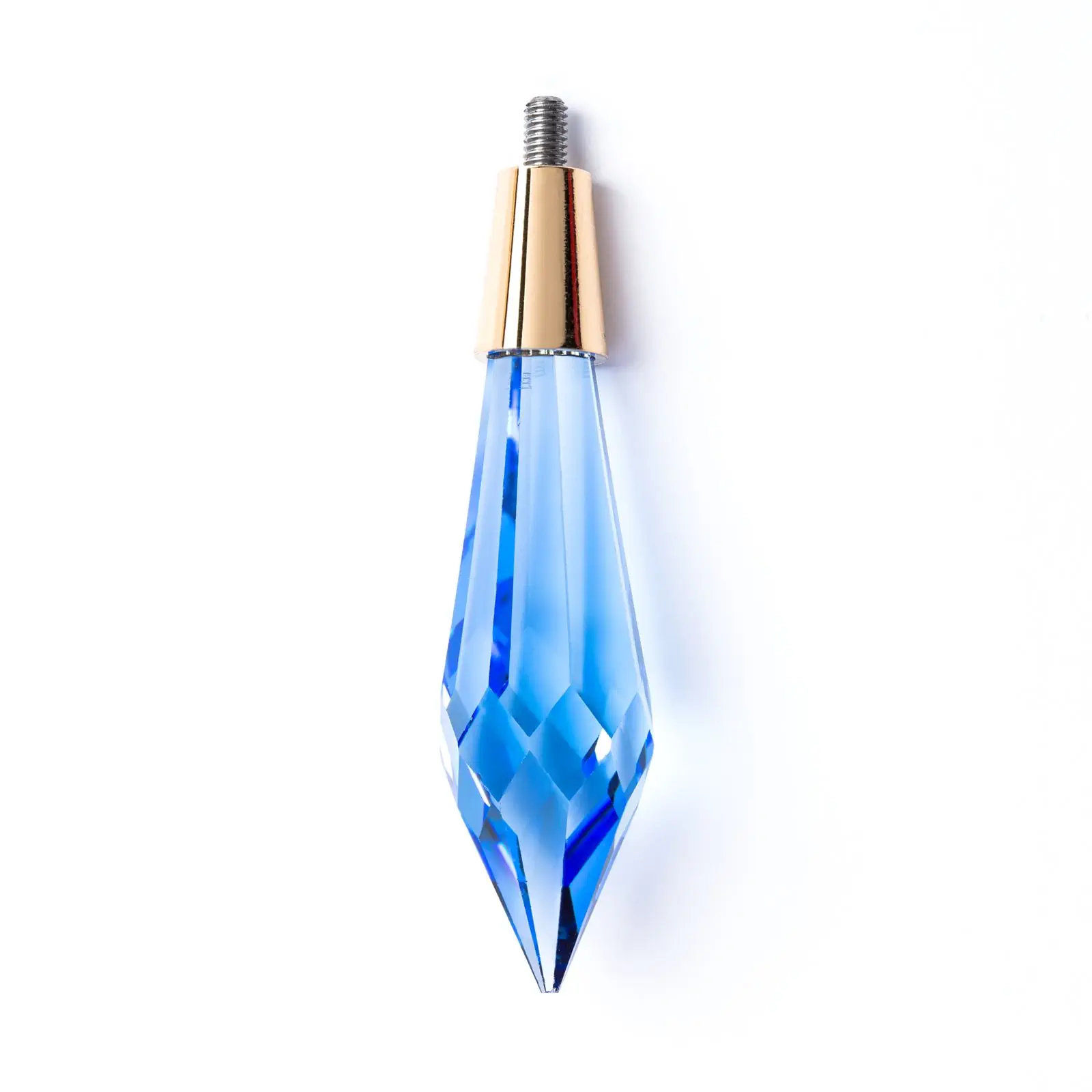 Kristal za luster – šiljati kristal STRASS® Swarovski® Crystal sa rotatorom, 50 × 14 mm, plavi, zlatni - 1