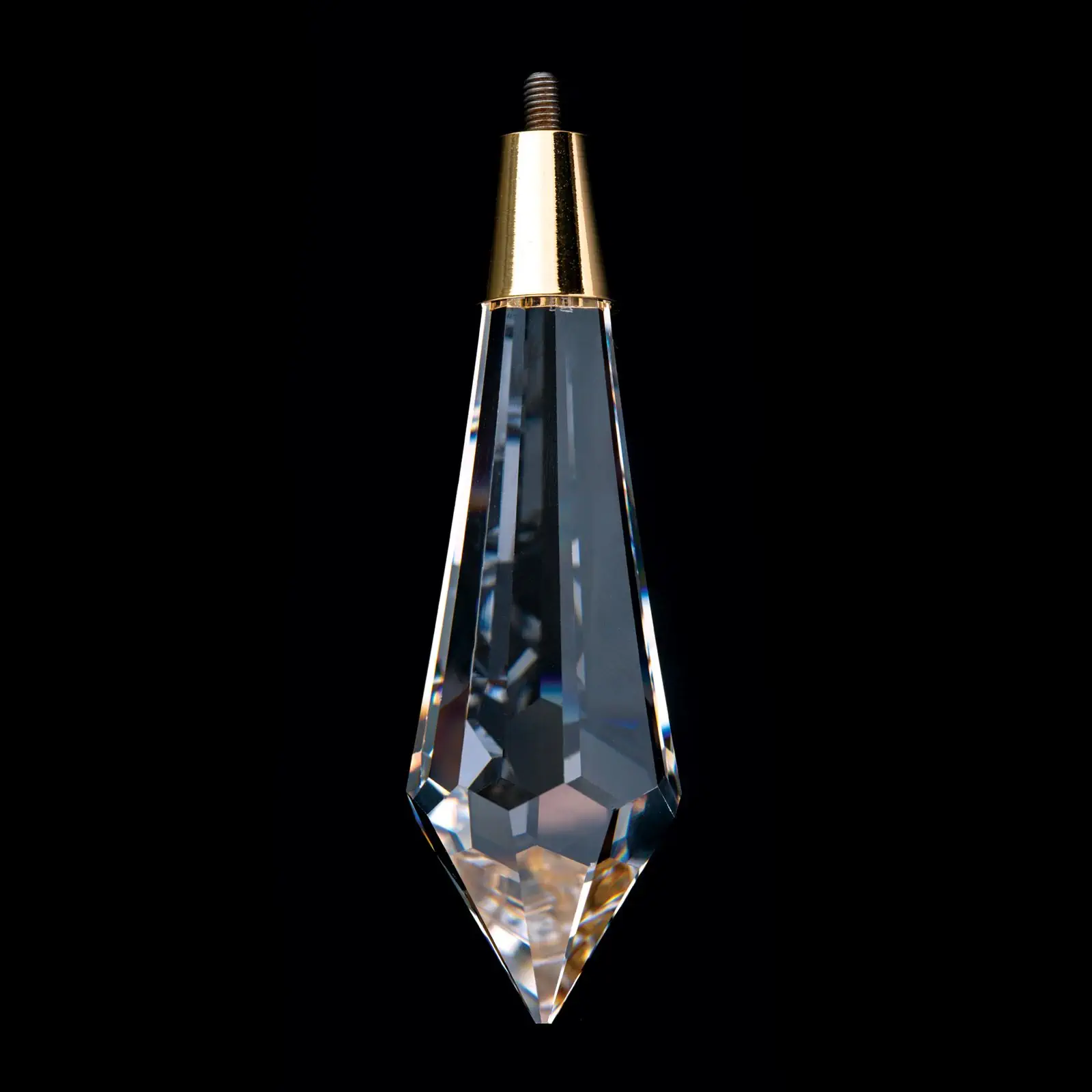 Kristal za luster – šiljati kristal STRASS® Swarovski® Crystal sa rotatorom, 63 × 21 mm, transparentni, zlatni - 2
