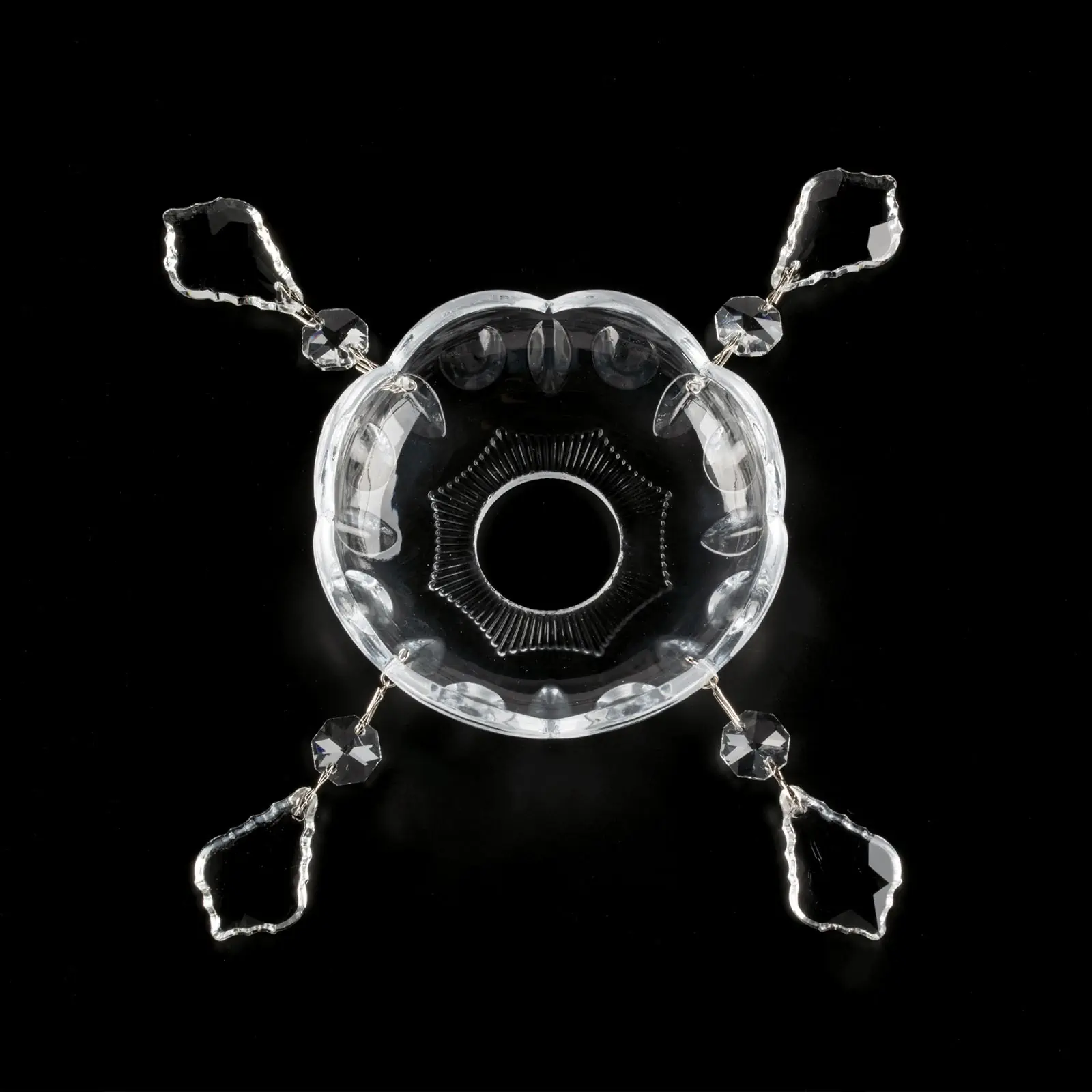 Stakleni bobeche 2391A sa kristalima, rupa=31 mm - 2