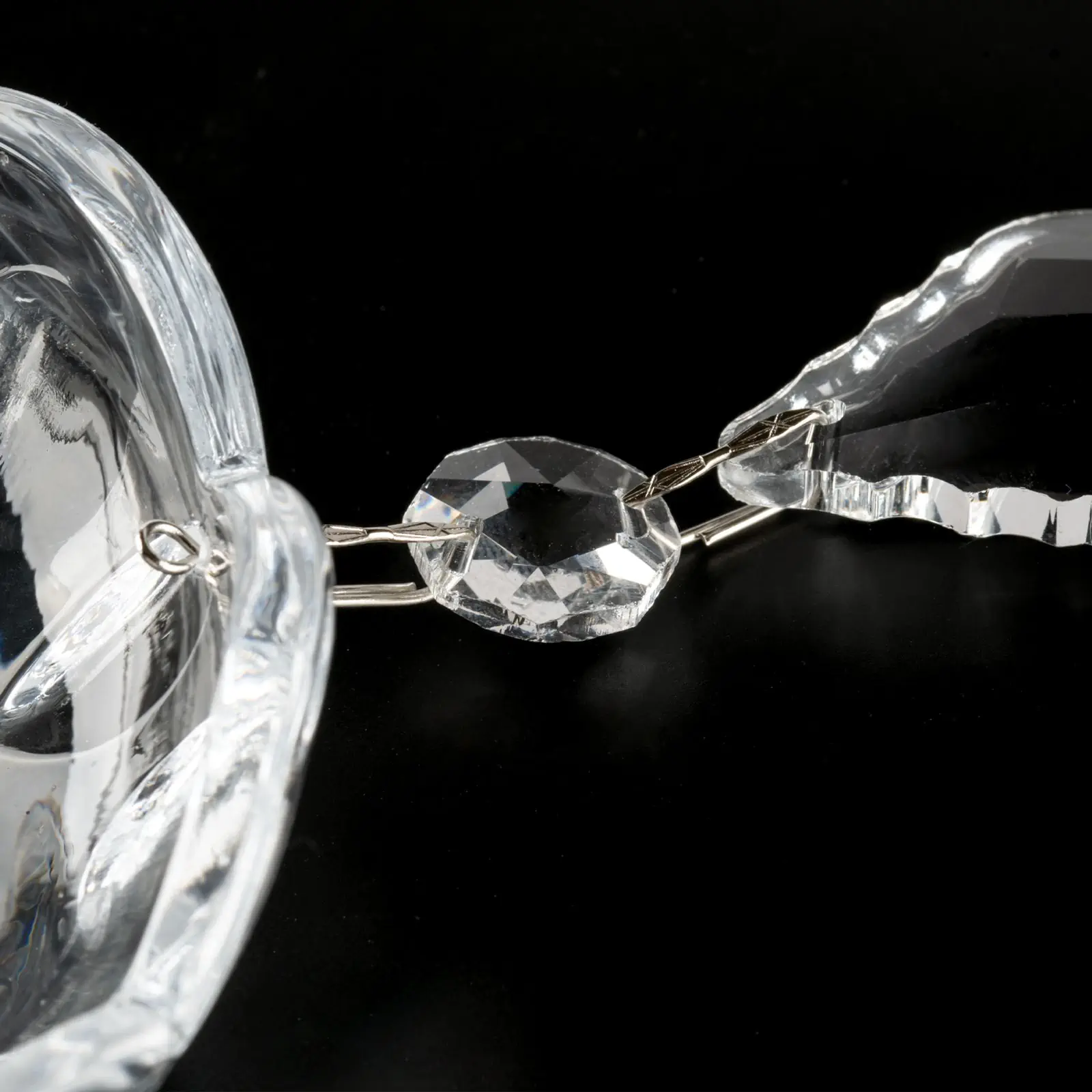 Stakleni bobeche 2391A sa kristalima, rupa=31 mm - 3